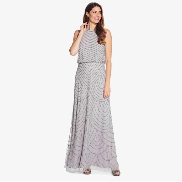 ADRIANNA PAPELL BEADED BLOUSON DRESS - Picture 3 of 5